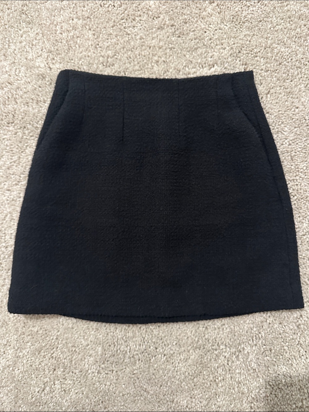Babaton Black Mini Tweed Skirt